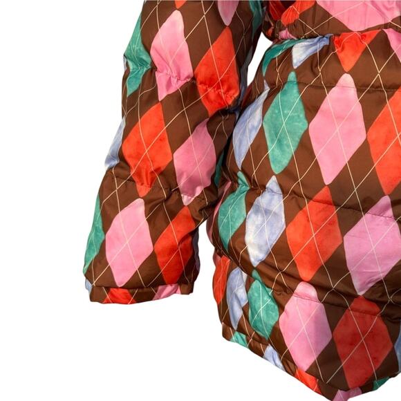 EUC $450 Rachel Antonoff Colorful Argyle Belted Puffer - Size Small - Picture 7 of 14